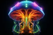 Psy Mushroom UV tapestry, Blacklight Reactive, Psychedelic Wall Hanging, DMT
