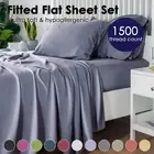 1500TC Bed Sheet Set Ultra Soft Fitted Flat Pillowcases Single Double Queen King