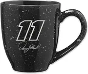Rico Industries NASCAR Racing Denny Hamlin 16 oz Team Color Laser Engraved Speckled Ceramic Coffee Mug