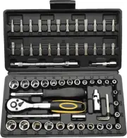 Socket Wrench Set 62 PCS 1/4" Ratcheting Wrench Set 72 Tooth Count Ratchet SAE