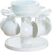 HN Shining Rotatable Cup Holder,Coffee Mug Stand,Tea Cup Rack Mug Tree,Saucers Organizer for Kitchen Bar