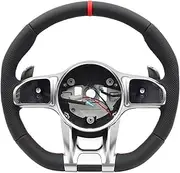Carbon Steering Wheel Red Stiching Compatible For Benz Compatible For AMG W204 W205 W211 W212 W222 W22 A/B/C/E/S/G/V Class Cls Glc Gle Gls(Leather)