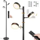 LED Tree Floor Lamp with Remote & Touch Control, 3 Heads Adjustable Dimmable ...