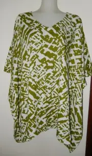 1C210 LADIES KAFTAN PONCHO TOP BEACH COVER UP plus size 18 , 20 , 22 , 24 , 26