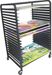 Art Drying Rack,Floor Standing 20 Shelves Art Storage Rack,Drawing Board Storage Rack,Ideal for Storing Paintings and Drawing Boards (Size : 107cm)