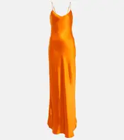 [Nili Lotan] Nili Lotan Cami silk satin slip dress AU 14 orange