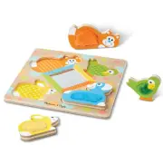 Melissa and Doug Wooden Chunky Animal Puzzle with Mirror for 1 2 Year Olds