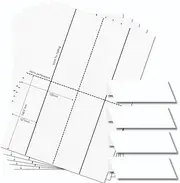OfficeGear Tent Cards 4-up (250 Sheets - 1000 Cards 170 GSM) Bulk Pack 52 x 148mm - Perforated Printable Folding Table Name Place Cards for Conferences, Exhibitions, Weddings - Downloadable Template
