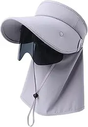 [Perfeclan] Sun Hat with Lens Simplicity Portable Wide Brim for Holiday Travel Beach Cycling