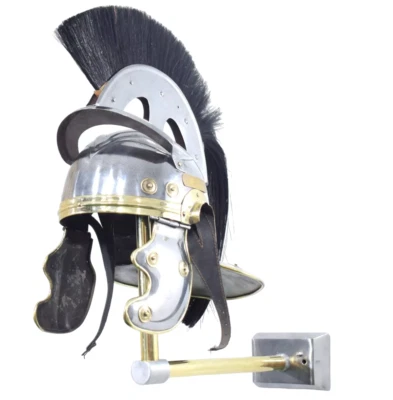 Medieval Knight Roman Gallic Armour Helmet, Centurion Helmet with Iron Handcuff