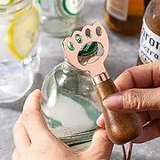 Auzly 2-Pack Cat Paw Bottle Opener Set | Cute & Functional Beer Opener (Silver+Gold) | Magnetic Cap Catcher for Fridge/RV | Wall Mountable & Table Standing Design | Includes Can Opener Function