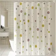 Bathroom Thick Shower Curtain Household Waterproof Quick-Drying Impermeable Soft Punch-Free Partition Curtains with Hooks Easy to Clean, W150CMxH200CM