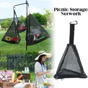 Outdoor Camping Storage Mesh Triangle Picnic Hanging Bag Vegetable Organize Tool