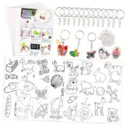 Heat Shrink Plastic Sheets Kit 145Pcs Shrink Art Kit Including 20pcs Shrinky