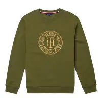 在飛比找Yahoo奇摩購物中心優惠-Tommy Hilfiger 經典刺繡徽章大學T恤(女)-墨