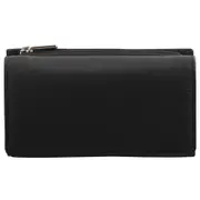 Pierre Cardin Leather Ladies Tri-Fold Wallet Womens Wallet - Black
