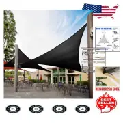 Custom Black Triangle Sun Shade Sail - Heavy Duty, 95% UV Blockage, 13' Size