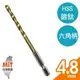 台灣製造 4.8mm HSS 高速鋼鍍鈦六角軸鑽頭 鐵工木工用六角鑽尾 適用電動起子機 電動攻牙機