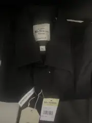 Ben Sherman Size 16 Long Sleeve 32-33 Stretch Black Tailored Fit Dress Shirt