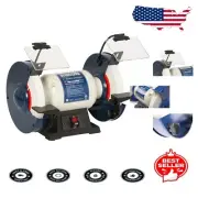Professional Electric 8" Slow Speed Bench Grinder with Adjustable Eye Shield