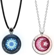 [TOTWOO] Pack of 2 Men's Necklaces Women's Couple Gifts Partner Chains for Him and Her Friendship Chain Couple Long Distance Relationship Gifts Bluetooth Coupling Jewellery Vibration