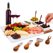 Wood Board Wooden Serving Charcuterie Set Acacia And Marble 11 Piece Cheeseboard
