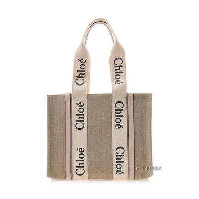 Chloe Women's Linen Woody Tote Bag 140337355