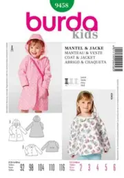 Burda Sewing Pattern 9458 Toddler Girls Childs Dress Sizes 2-6