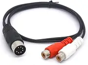 [GLHONG] Short 7 Pin Din Male to 2 RCA Female Audio Cable for Bang & Olufsen, Naim, Quad.Stereo Systems (50 cm)