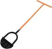 Half Moon Edger Lawn Tool, Steel Saw Tooth Manual Garden Edger, 37.8in Long Handled Step Grass Edging Trimming Shovel for Sidewalk Yard Landscape Flower Beds Borders