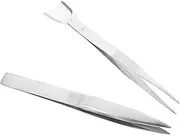 2pcs Premium Stainless Steel Tweezers for Jewelry Making Precision Coin and Stamper Tweezers Non Magnetic Lightweight and Durable for Professional and Home Use