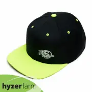 STREAMLINE LOGO NEON GREEN TWO-TONE FLAT BILL SNAP BACK HAT Hyzer Farm disc cap