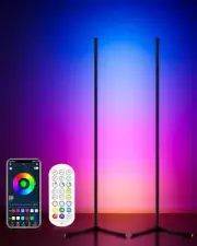 PCS Corner Floor Lamp, 65" Smart RGB Color Changing LED Floor Lamp with APP 2