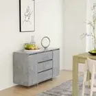 Sideboard with 3 Drawers Concrete Grey 120x41x75 cm Engineered Wood vidaXL