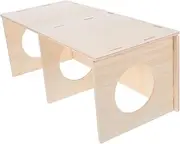 Gatuida Multi Chamber Hamster House: Wooden Hut Hideout - Detachable Hedgehogs Maze - DIY Shelter Nest for Small Animals Mice Rats Pets Bedroom