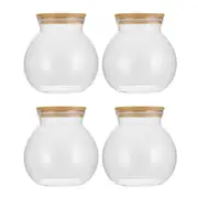 4PK Lemon & Lime 1.6L Camden Drink/Water Glass Round Jar Storage w/ Bamboo Lid