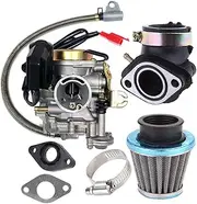 Domary Carburetor Fit for GY6 50CC 49CC 4 Stroke Scooter Taotao Engine 18mm Carb Intake Manifold Air Filter