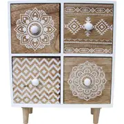 LVD MDF Nevada 4-Drawer 26.5cm Cabinet Storage Organiser w/ Legs Square