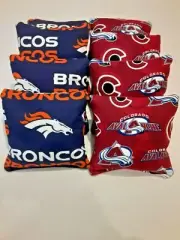 8 Cornhole Bag Set Corn Hole Colorado Avalanche and Denver Broncos