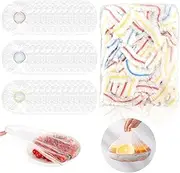 Pack of 200 Cling Film with Elastic Band, Food Storage Bags, Reusable, Food Covers, Elastic Sealing Bags for Food Storage