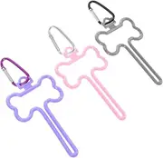 VERDANVERSE 3Pcs Dog Leash Bag Clips Durable Poop Bag Holder for Waste Disposal Easy Clip Attachment for Walking Hiking Portable Design for Dog Owners Grey