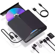 7 In 1 External CD DVD Drive USB 3.0 SD Disc Player Burner Writer For Laptop Mac