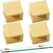 Glass Shelf Clamp, No-Drill-On-Glass Fixed Panel Shower Door Clip Holder Bracket