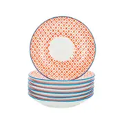 Nicola Spring Patterned Porcelain Saucers For Cappuccino Cups, 14cm - Set of 6