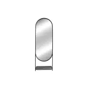 Oval Metal Full Length Mirror - Black - Black