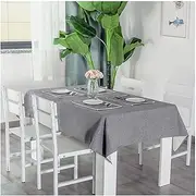 Table Cloth Large Clips for Outdoor Picnic Tables Patio Set Cover Simple Solid Colors Clothes Kids Tablecloths Birthday Cotton Linen Dark Gray Decoration 140X180Cm