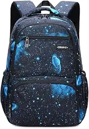 [MITOWERMI] Kids Backpack for Boys Girls Nylon Elementary School Bags Durable Children Bookbags Casual Travel Back Pack Galaxy Blue