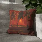 CUSHION COVER PILLOW CASE|PIET MONDRIAN - TREES BY THE GEIN AT MOONRISE ART