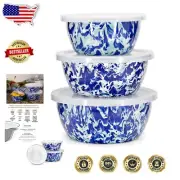 Ocean Inspired 3-Piece Nesting Bowls - Lead Free & Dishwasher Safe Tableware
