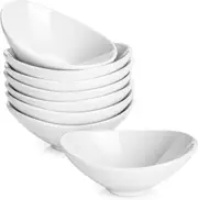 Ceramic Dip Bowls, 8 Pack White Dipping Bowls, Mini Serving Bowls for Side Dishes, Sushi Soy Sauce Dish, Gravy Boat Porcelain Dipping Sauce Cups for BBQ and Party Dinner